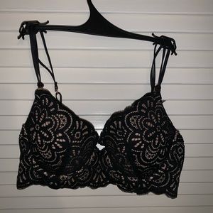 brand new black nude lace aerie bra 34c